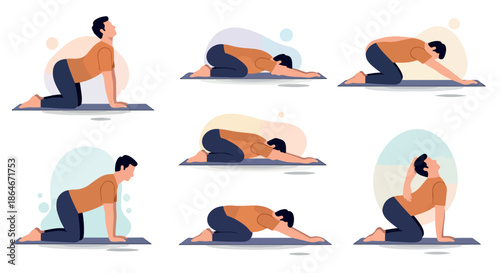 Yoga poses sequence for relaxation and mindfulness