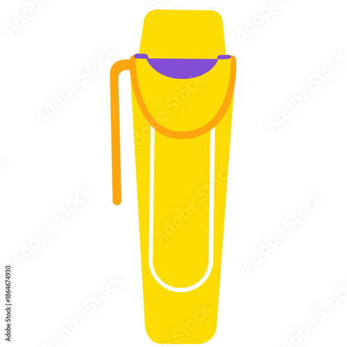 Yellow insulated tumbler with purple lid, great for coffee, travel, or lifestyle branding and beverage design visuals.