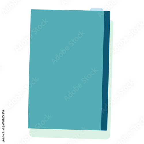 Teal closed book with minimalist cover, great for library themes, e-learning platforms, or academic design assets.