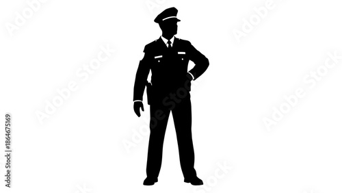 Confident police officer standing in uniform