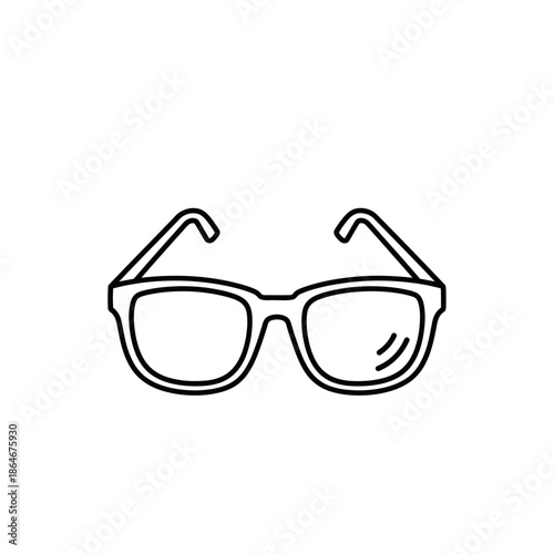 Eyeglasses Icon Outline, Minimalist Vector Illustration of Spectacles