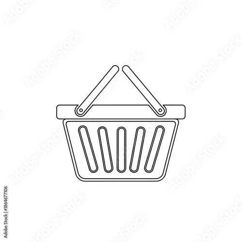 Empty Shopping Basket with Handle for Retail and Consumer Use