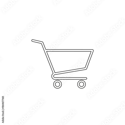 Empty Shopping Cart Icon for E-commerce and Retail Store Design