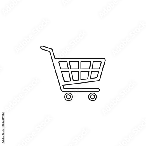Empty Shopping Cart Icon for E-commerce and Retail Web Design