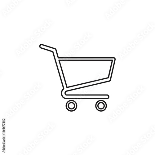 Empty Shopping Cart on White Background for E-commerce and Retail Promotions
