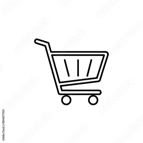 Minimalist Shopping Cart Icon for E-commerce Platforms and Retail Websites