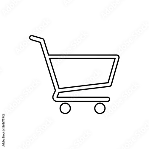 Minimalist Shopping Cart Icon for E-commerce Website or App Design