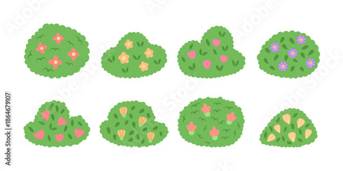 Hand Drawn a Bunch of Bush with Flower