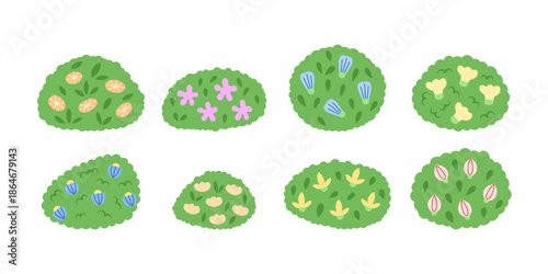 Hand Drawn a Bunch of Bush with Flower