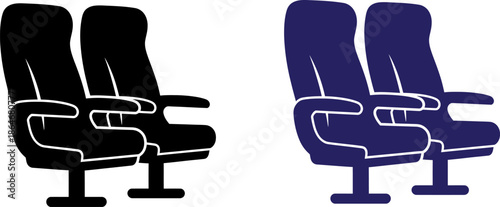 Modern office chairs in black and blue colors