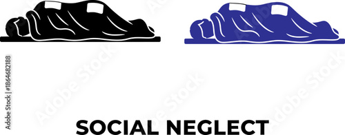 Social neglect concept with person lying on ground