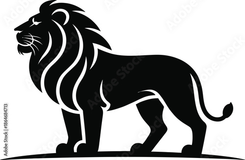 Majestic lion standing proudly in powerful stance