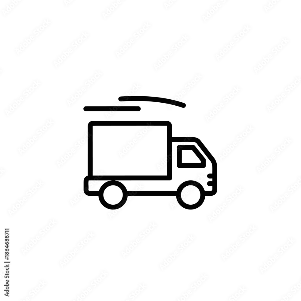 Fototapeta premium Delivery Truck Icon for Logistics and Shipping Services Illustration