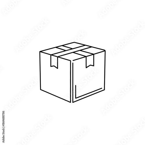 Close-Up of Packaged Corrugated Cardboard Box for Shipping and Delivery