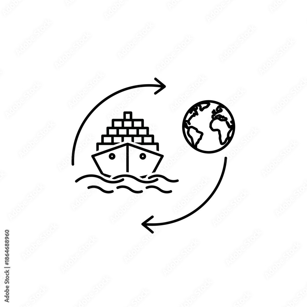 Obraz premium Eco-Friendly Shipping and Global Trade Concept Illustration