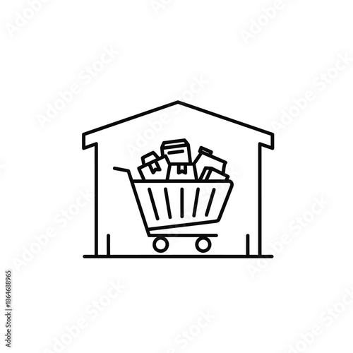 Eco-Friendly Shopping Cart Inside Warehouse For Sustainable Consumer Goods