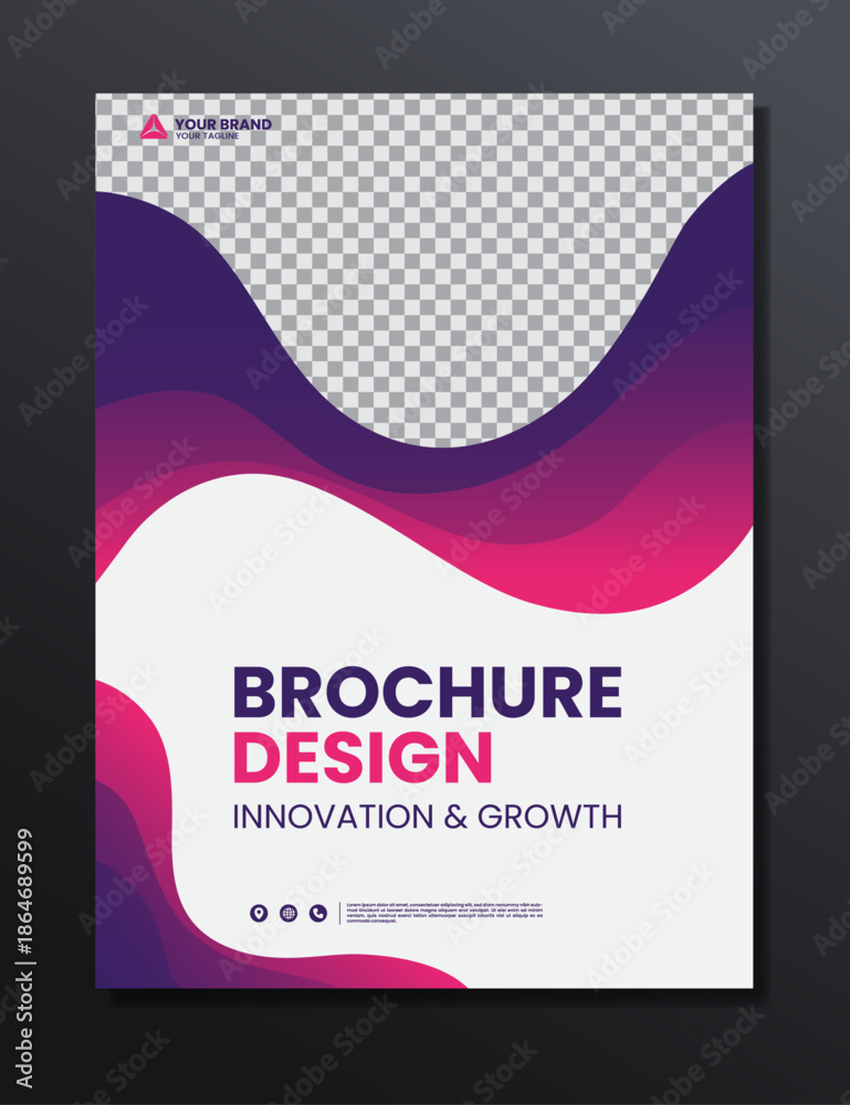 Fototapeta premium purple gradient abstract background flyer design template