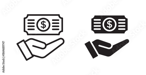 loan icons, black line art and clipart vector logo