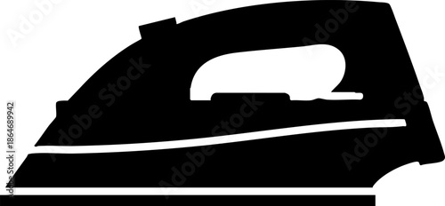 Electric Clothes Iron Appliance Silhouette Icon Vector Graphic