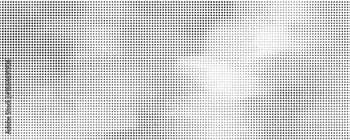 Halftone gradient. Dotted gradient, smooth dots spraying and halftones dot background seamless horizontal geometric pattern vector template
