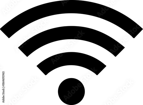 Black Wi-Fi Signal Indicator Icon Vector Illustration Graphic