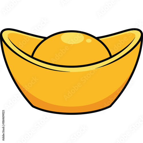 Traditional Chinese Gold Ingot Wealth Symbol