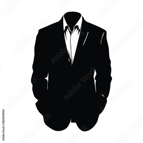 Man wearing formal suit jacket and shirt silhouette
