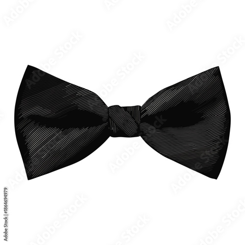 Black bow tie isolated on white background