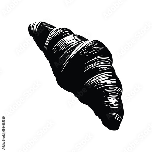 Black and white croissant drawing