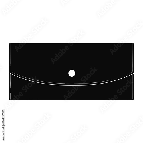 Black clutch purse with snap button closure