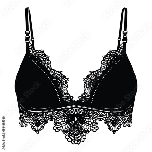 Black lace bra top with adjustable straps