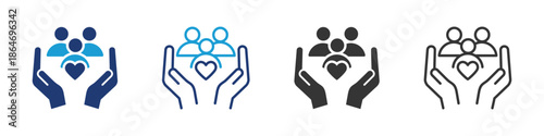 Social Service icon set collection multi-style.