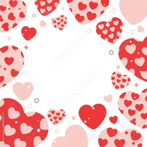 Page Border with Red and Pink Hearts