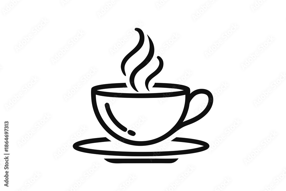Obraz premium compact cafe tea cup icon