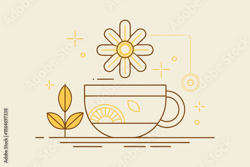 chamomile tea cup and saucer icon