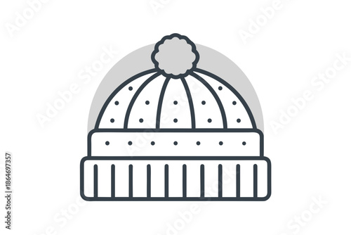 chunky knit winter beanie icon