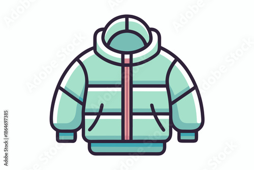compact winter jacket clothing icon