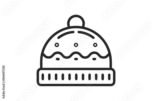 compact wool beanie winter icon