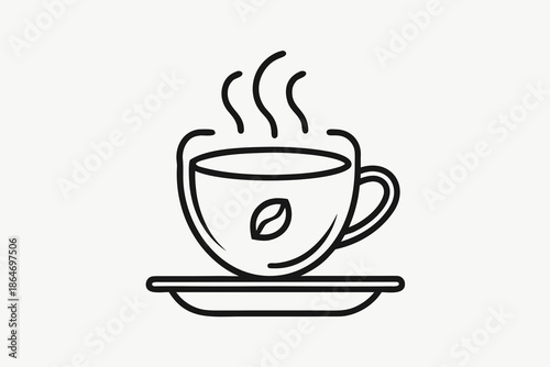 morning tea cup rim icon design