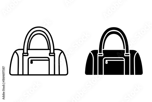 Two stylish handbags in black and white on a clean background