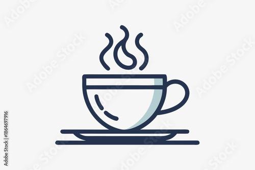 street tea cup icon wide base outline