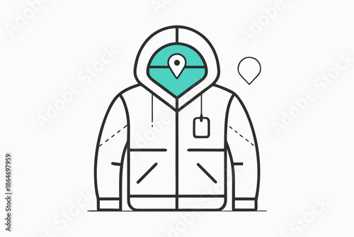 travel utility winter jacket icon functional