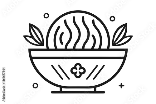 vegetable broth bowl icon deep circular