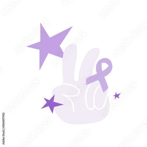 world cancer day. cancer awareness ribbon on modern abstract geometric background. International Day February 4