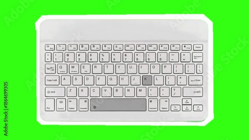 Keyboard buttons animation on green screen