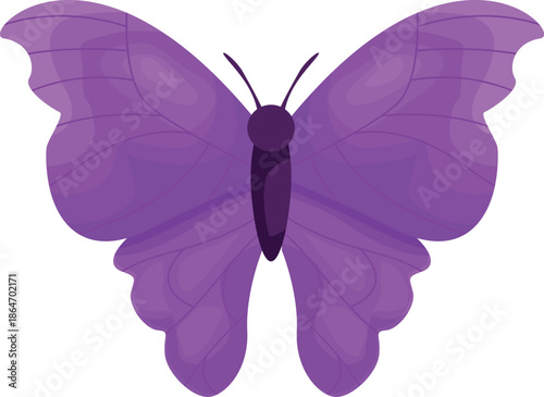 Beautiful purple butterfly with open wings, showcasing its vibrant color and intricate patterns