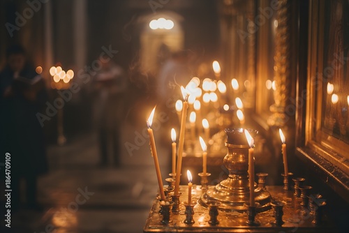 Orthodox Church Candles Glowing | Spiritual Prayer & Sacred Worship Atmosphere