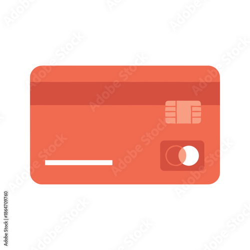 Red Credit Card Vector Illustration
