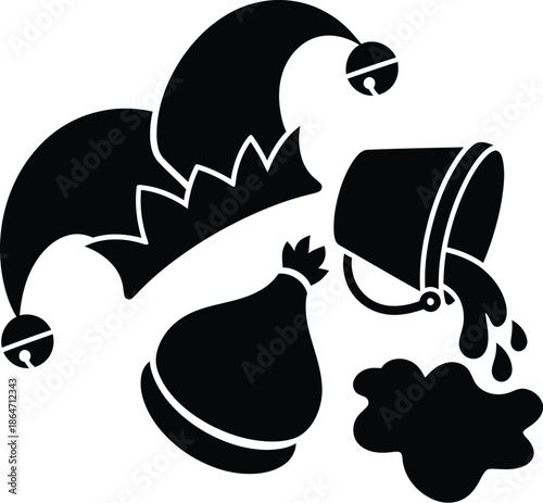 vector illustration of a halloween pumpkin, April Fools' Day, april events, fun