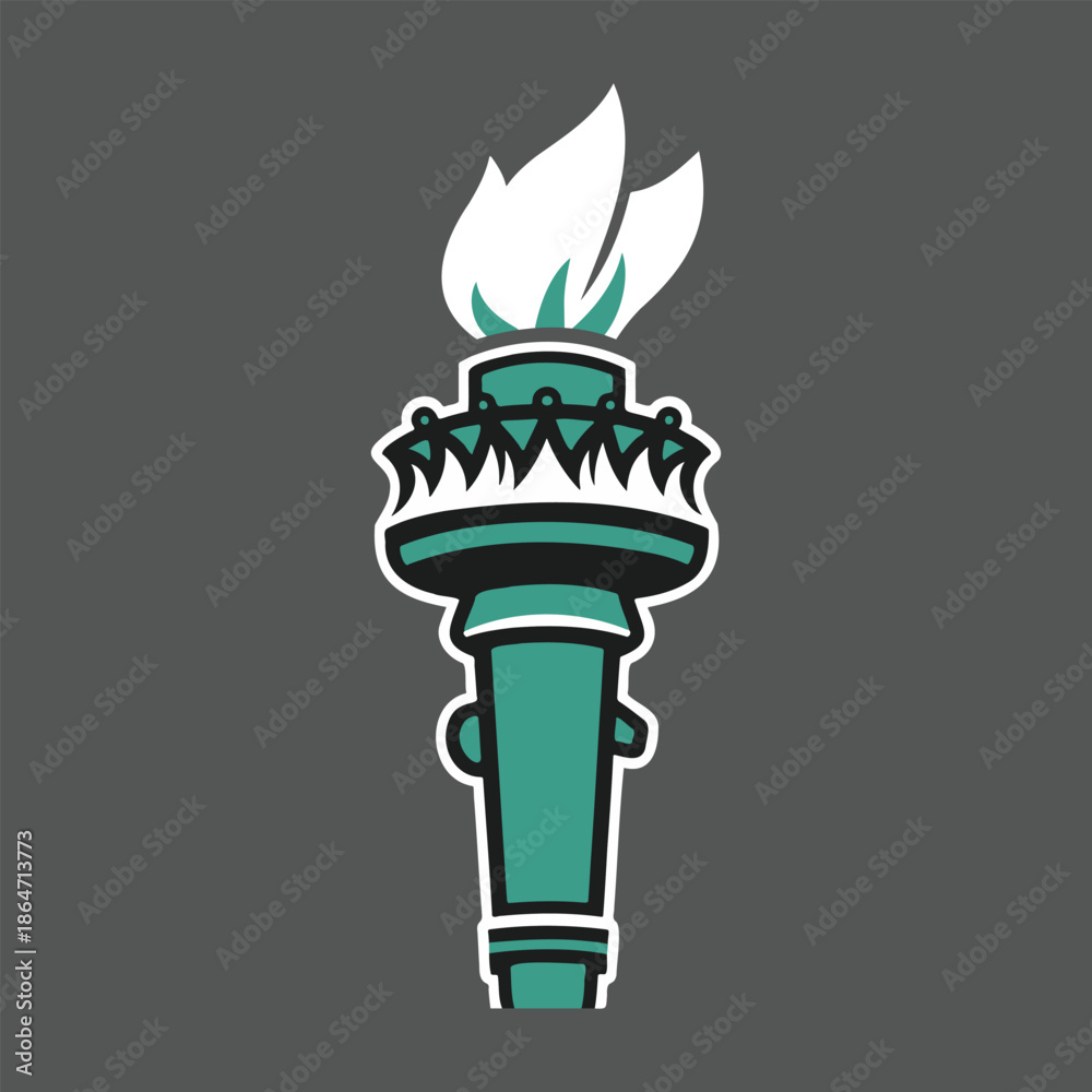 Obraz premium Stylized Liberty Torch Icon